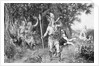 Roman Horseman Sounding Horn in Woodlands by Anonymous