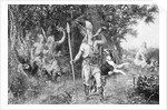 Roman Horseman Sounding Horn in Woodlands by Anonymous