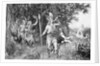 Roman Horseman Sounding Horn in Woodlands by Anonymous