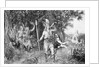 Roman Horseman Sounding Horn in Woodlands by Anonymous