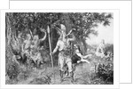Roman Horseman Sounding Horn in Woodlands by Anonymous