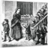 Illustration of Impoverished Children Receiving Food by Anonymous