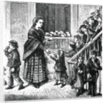 Illustration of Impoverished Children Receiving Food by Anonymous