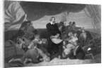 Engraving of Christopher Columbus and Crew Seeing New World by Anonymous