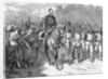 Arab Officer on Horseback Alongside Troops and Citizens by Anonymous