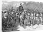 Arab Officer on Horseback Alongside Troops and Citizens by Anonymous