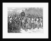 Arab Officer on Horseback Alongside Troops and Citizens by Anonymous