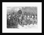 Arab Officer on Horseback Alongside Troops and Citizens by Anonymous