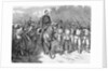 Arab Officer on Horseback Alongside Troops and Citizens by Anonymous