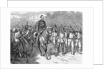 Arab Officer on Horseback Alongside Troops and Citizens by Anonymous