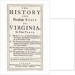 The History and Present State of Virginia by Robert Beverly