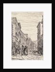 Pedestrians and Trolley Car on Chilean Street by Anonymous