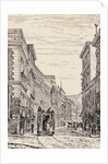 Pedestrians and Trolley Car on Chilean Street by Anonymous