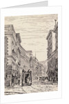 Pedestrians and Trolley Car on Chilean Street by Anonymous