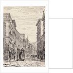 Pedestrians and Trolley Car on Chilean Street by Anonymous