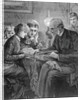 People Reading Together at Table by Anonymous