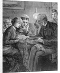 People Reading Together at Table by Anonymous