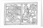Sketches Showing Early Weaving Process by Anonymous