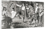 Jubilant French Neighbors Enjoying Dance with Native Americans by Anonymous