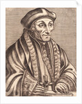 Illustration of Scholar Erasmus Desiderius with Book in Hand by Anonymous