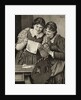 Early Drawing of Young Ladies Sharing Handwritten Communication by Corbis