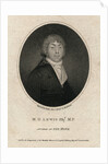 Portrait of English Novelist Matthew Gregory Lewis Author of The Monk by Anonymous