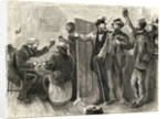Illustration of Men Drinking in Bar by Anonymous