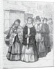 Drawing of Women Crusaders Marching in Street by Anonymous