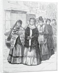 Drawing of Women Crusaders Marching in Street by Anonymous