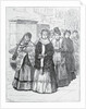 Drawing of Women Crusaders Marching in Street by Anonymous