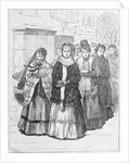 Drawing of Women Crusaders Marching in Street by Anonymous