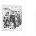 Drawing of Women Crusaders Marching in Street by Anonymous