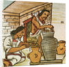 Illustration of Aztecs Storing Amaranth from the Florentine Codex by Anonymous