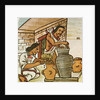 Illustration of Aztecs Storing Amaranth from the Florentine Codex by Anonymous