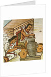 Illustration of Aztecs Storing Amaranth from the Florentine Codex by Anonymous