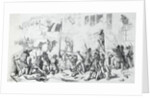 Illustration of Soldiers and Rebels Fighting in Street by Anonymous