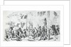 Illustration of Soldiers and Rebels Fighting in Street by Anonymous