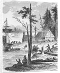 Homes Along River in Early New York by Anonymous