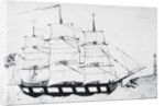 Drawing of Herman Melville's Acushnet by Anonymous