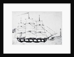 Drawing of Herman Melville's Acushnet by Anonymous