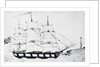 Drawing of Herman Melville's Acushnet by Anonymous