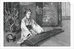 Engraving of Koto Player by Anonymous