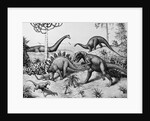 Painting of Dinosaurs by Ernest Untermann