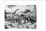 Painting of Dinosaurs by Ernest Untermann