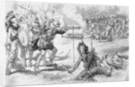 Illustration of Native Americans Fighting with Samuel de Champlain Party by Anonymous