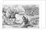 Illustration of Native Americans Fighting with Samuel de Champlain Party by Anonymous