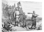 Illustration of Sir Henry Morton Stanley and His Party Crossing Terrain by Anonymous