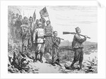 Illustration of Sir Henry Morton Stanley and His Party Crossing Terrain by Anonymous
