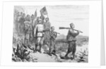 Illustration of Sir Henry Morton Stanley and His Party Crossing Terrain by Anonymous