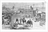 Herders Gathering Cattle for Shipment on Train by Anonymous